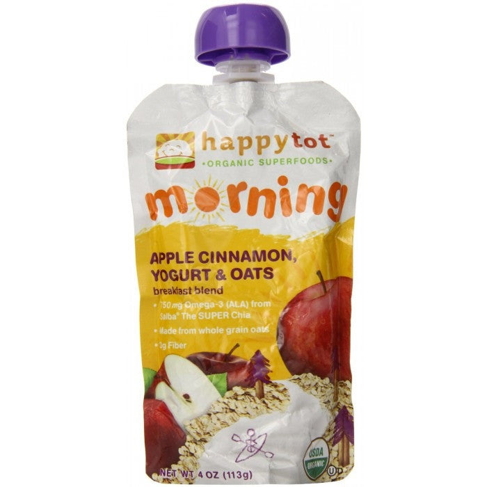 Happy Tot Organic Apple Cinnamon Yogurt and Oats Breakfast Blend (16x4 OZ)