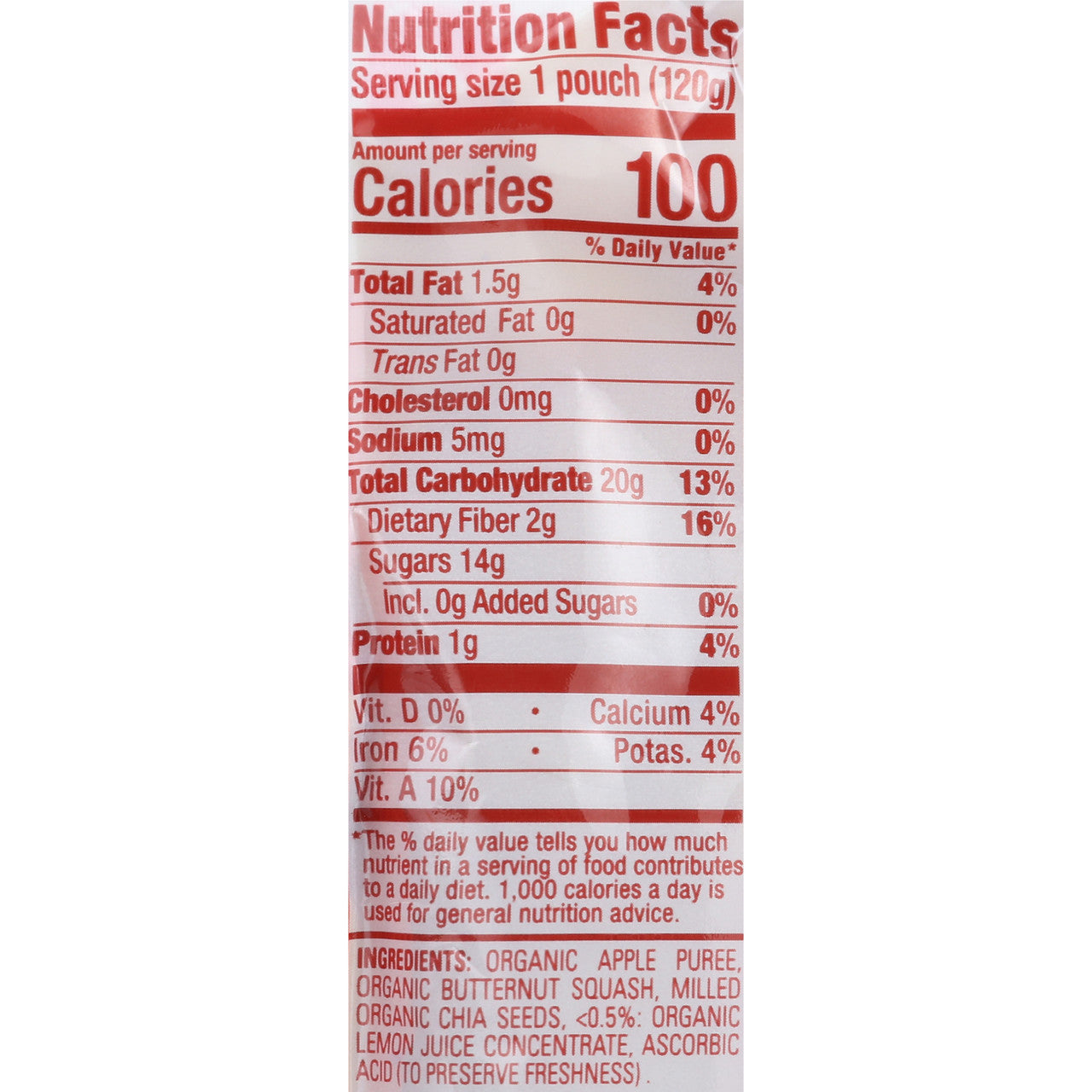 Happy Tot Organic Stage 4 Pouch Food Apple & Squash (16x4.22 Oz)